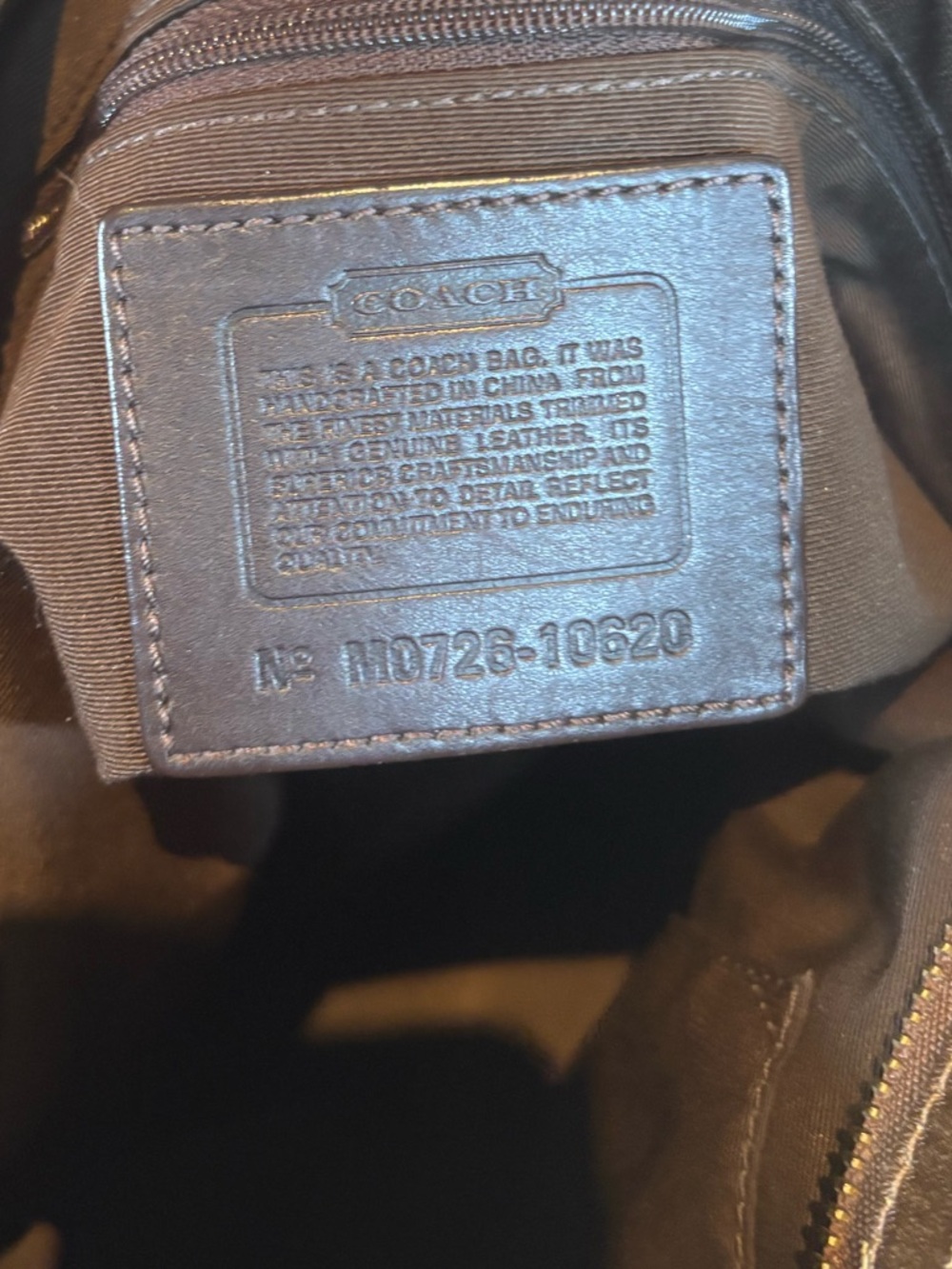 Coach Large Carly Signature Canvas Shoulder Bag in Brown and Tan #10620 - Picture 11 of 13